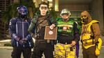 The Grim, Green Knight, Mr. Xtreme, and Lightfist at GK's patching ceremony, 1/2016