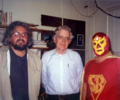 Superbarrio with Marco and Noam Chomsky